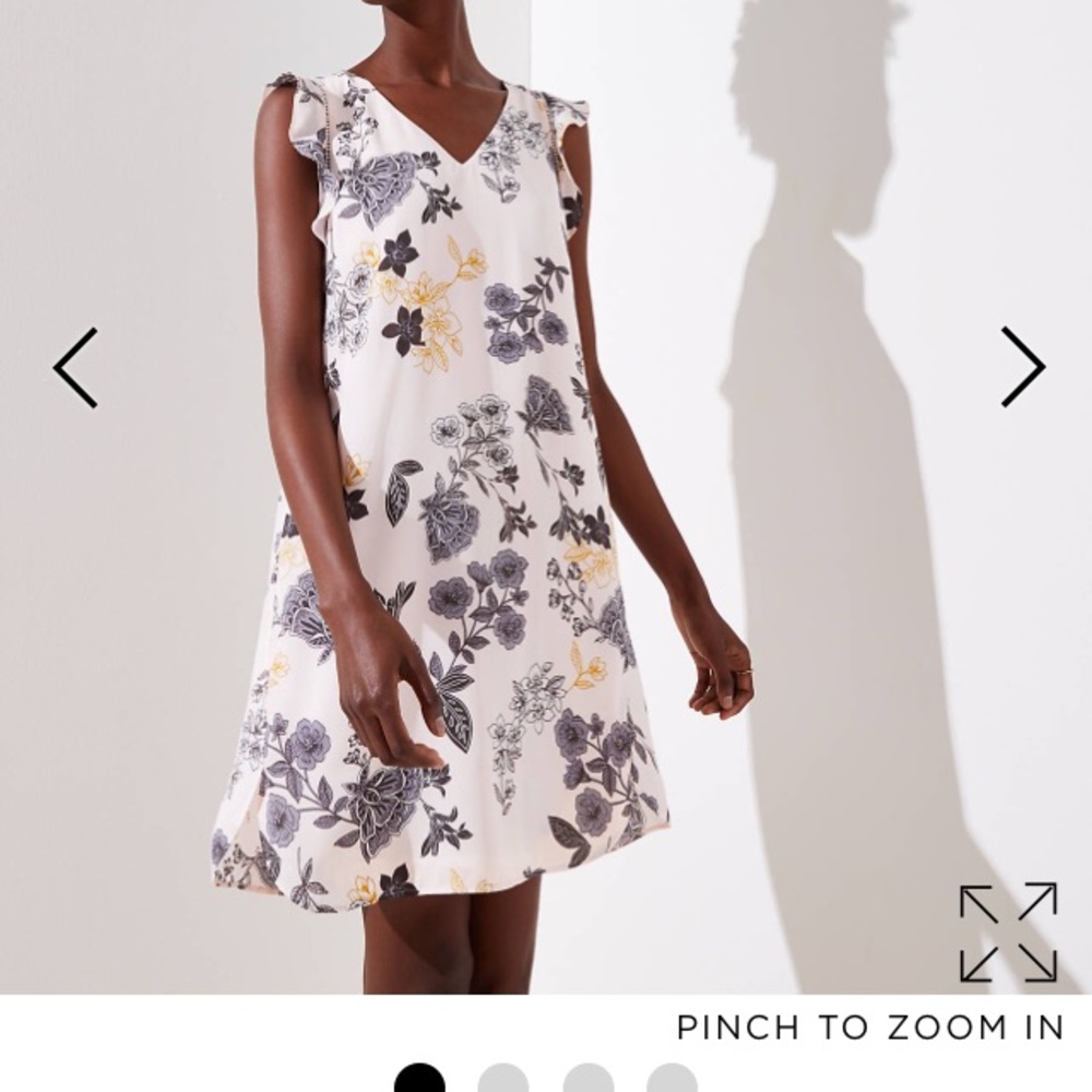 Loft Floral Flutter Shirttail Dress